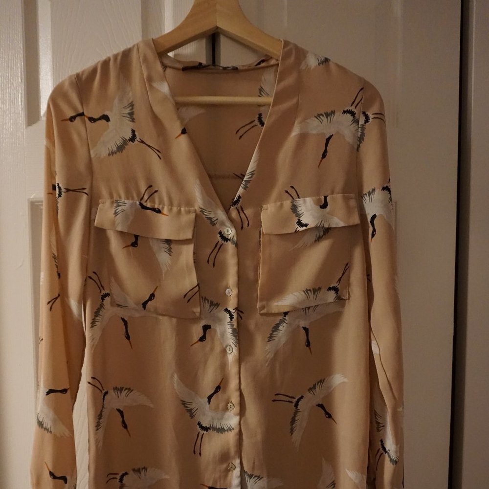 Zara Crane Print Shirt